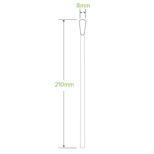 8mm Individually Wrapped Spoon Straw|8mm Individually Wrapped Spoon Straw line drawing|8mm Individually Wrapped Spoon Straw|Hand using BioPak spoon straw for slushie