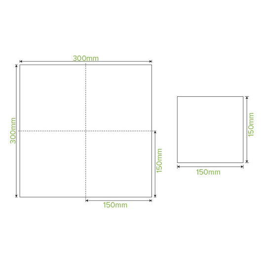 2 Ply 1/4 Fold White Lunch BioNapkin|2 Ply 1/4 Fold White Lunch BioNapkin Line Drawing