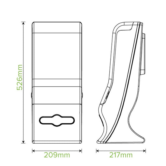 Large Single Saver BioDispenser Table Top|Large Single Saver BioDispenser Table Top Line Drawing
