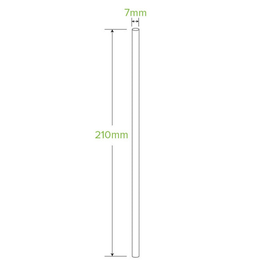 7mm Regular Black Paper Straw open box with sample straw on the side|7mm Regular Black Paper Straw|7mm Regular Black Paper Straw open box|7mm Regular Black Paper Straw line drawing