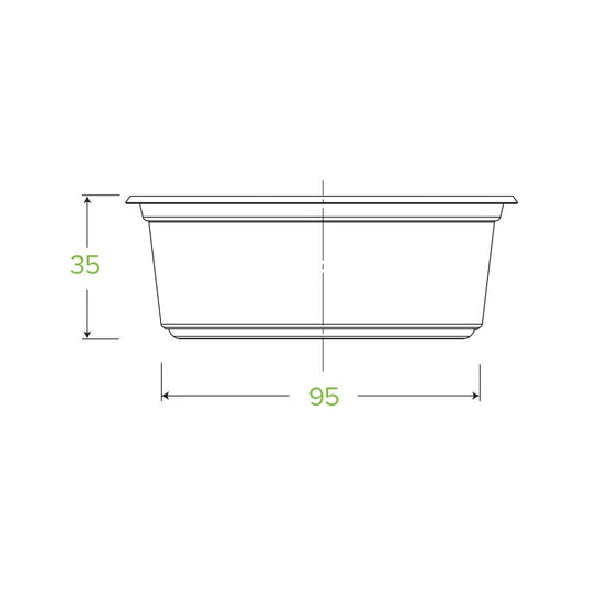 240ml Clear BioBowl|240ml Clear BioBowl Top View Line Drawing |clear BioBowl brimming with acai and fresh fruits, accompanied by an art series coffee cup|240ml Clear BioBowl Line Drawing