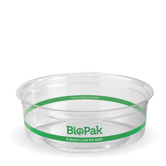 240ml Clear BioBowl|240ml Clear BioBowl Top View Line Drawing |clear BioBowl brimming with acai and fresh fruits, accompanied by an art series coffee cup|240ml Clear BioBowl Line Drawing