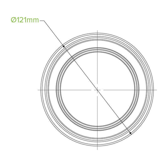 360ml Clear Unbranded BioBowl|360ml Clear Unbranded BioBowl Line Drawing|360ml Clear Unbranded BioBowl Line Drawing Top View