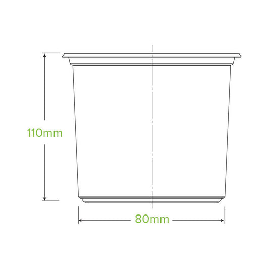 700ml Clear Unbranded BioBowl|700ml Clear Unbranded BioBowl Line Drawing|700ml Clear Unbranded BioBowl Line Drawing Top View