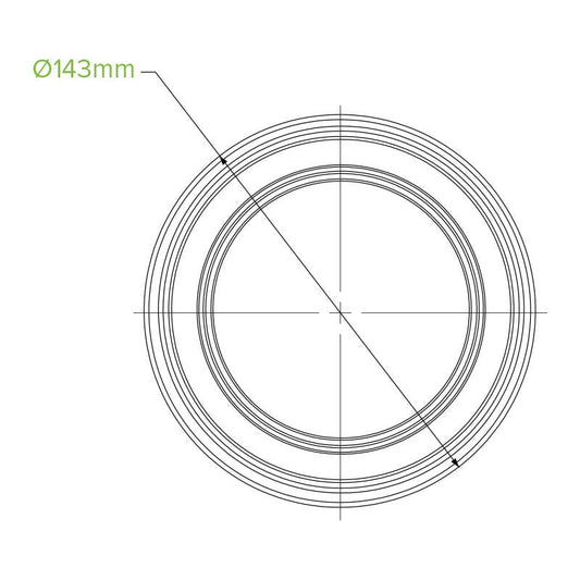 700ml Clear Wide BioBowl|700ml Clear Wide BioBowl Line Drawing