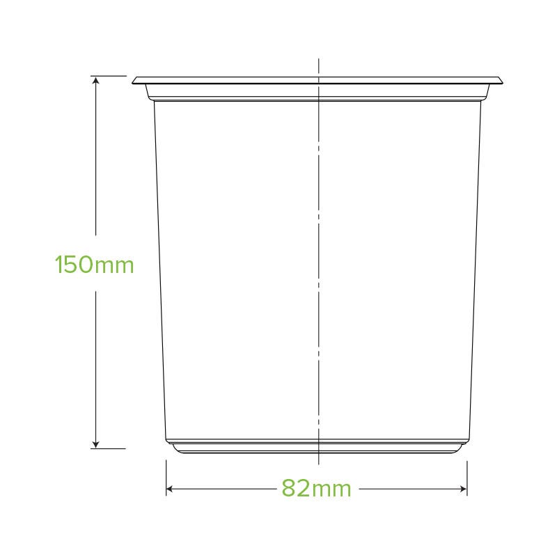 960ml Clear BioBowl|960ml Clear BioBowl Line Drawing