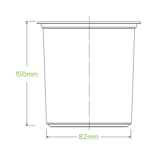 960ml Clear BioBowl|960ml Clear BioBowl Line Drawing