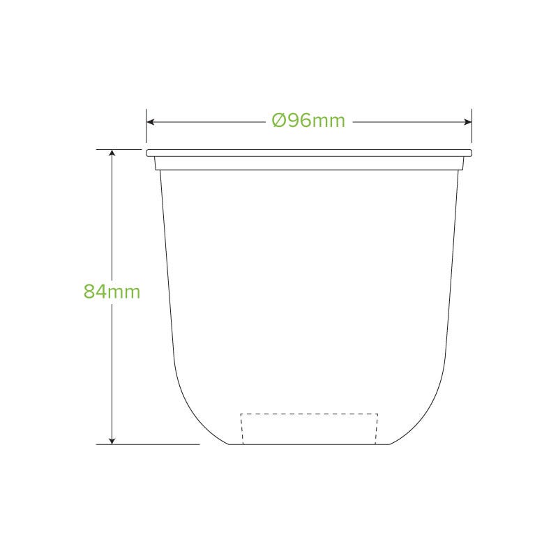 360ml Clear Tumbler Biocup|360ml Clear Tumbler BioCup Line Drawing
