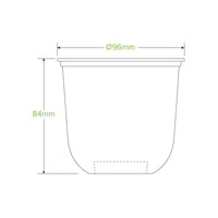 360ml Clear Tumbler Biocup|360ml Clear Tumbler BioCup Line Drawing