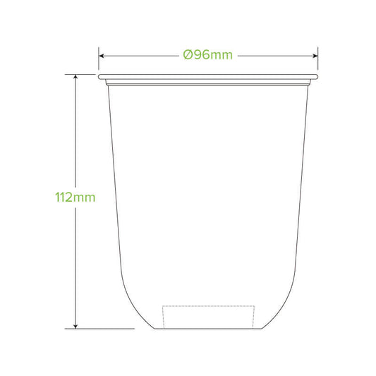 500ml Clear Unbranded U shaped Biocup|500ml Clear Unbranded U shaped Biocup