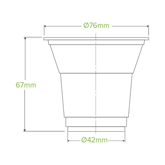 150ml Clear BioCup|150ml Clear BioCup Line Drawing