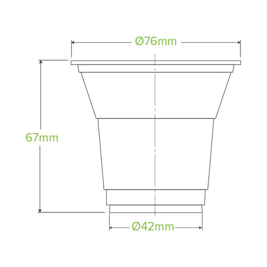 150ml Clear Unbranded BioCup|150ml Clear Unbranded BioCup Line Drawing