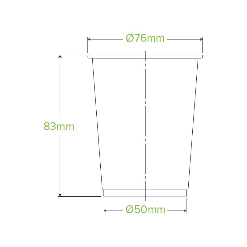 200ml Clear BioCup|200ml Clear BioCup Line Drawing
