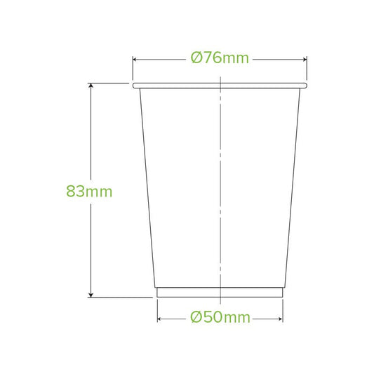 200ml Clear BioCup|200ml Clear BioCup Line Drawing