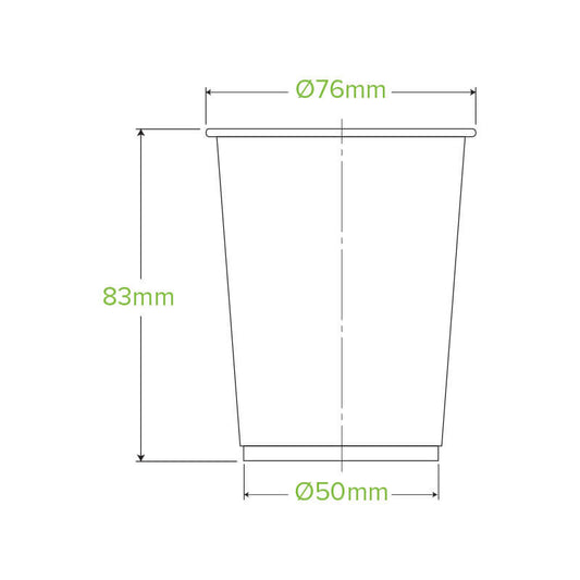200ml Clear Unbranded BioCup|200ml Clear Unbranded BioCup Line Drawing