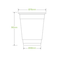 250ml Clear BioCup|250ml Clear BioCup Line Drawing