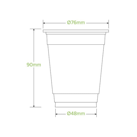 250ml Clear BioCup|250ml Clear BioCup Line Drawing