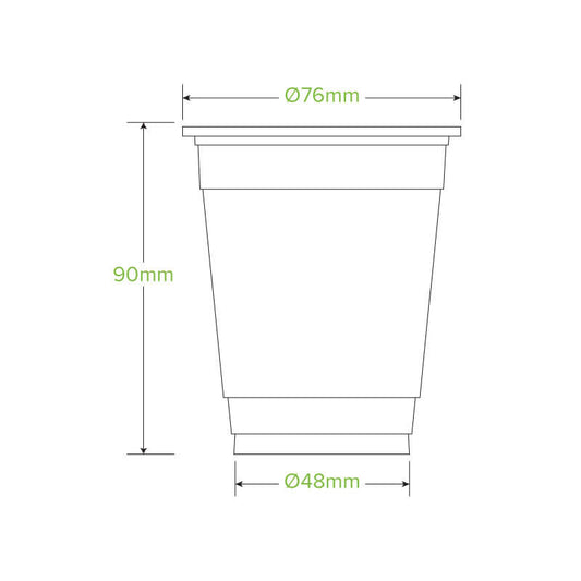 250ml Clear Unbranded BioCup|250ml Clear Unbranded BioCup Line Drawing