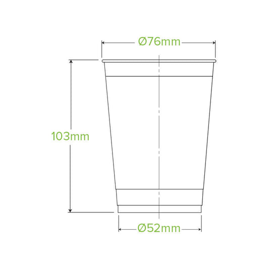 280ml Clear Unbranded BioCup|280ml Clear Unbranded BioCup Line Drawing