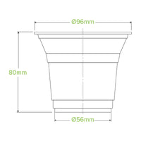 300ml Clear Unbranded BioCup|300ml Clear Unbranded BioCup Line Drawing