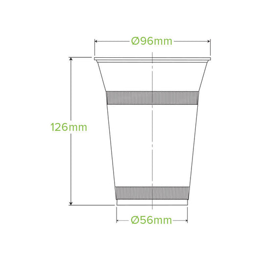 500ml Clear Unbranded BioCup|500ml Clear Unbranded BioCup Line Drawing