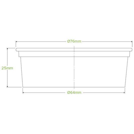 60ml PLA Sauce BioCup|60ml PLA Sauce BioCup Line Drawing