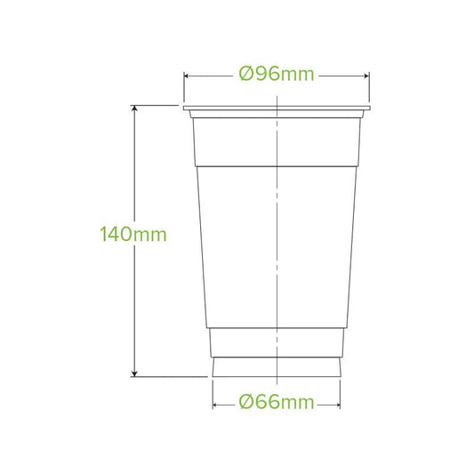 600ml Clear BioCup|600ml Clear BioCup Line Drawing