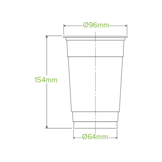 |700ml Clear BioCup Line Drawing
