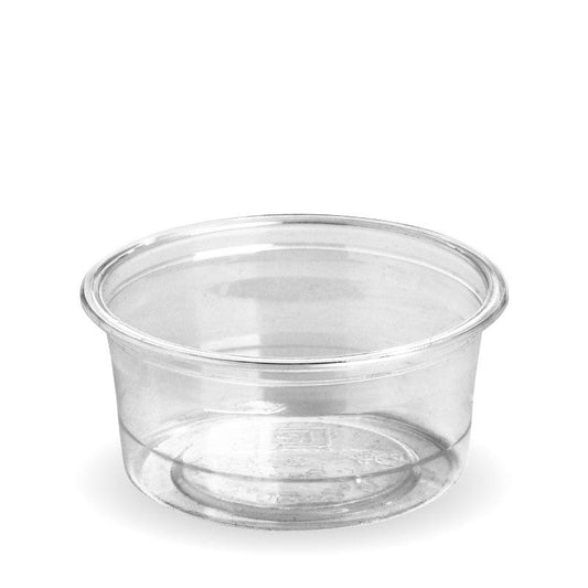 90ml PLA Sauce BioCup|90ml PLA Sauce BioCup Line Drawing|compostable sauce cup with salad dressing