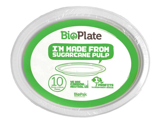 |12.5x10" Oval BioCane Plate - 12 Packs