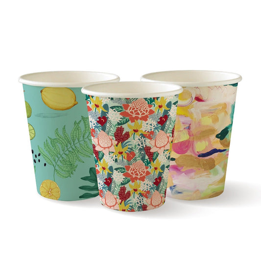 295ml 8oz 90mm Art Series Single Wall BioCup 25pk|295ml 8oz 90mm Art Series Single Wall BioCup 25pk line drawing