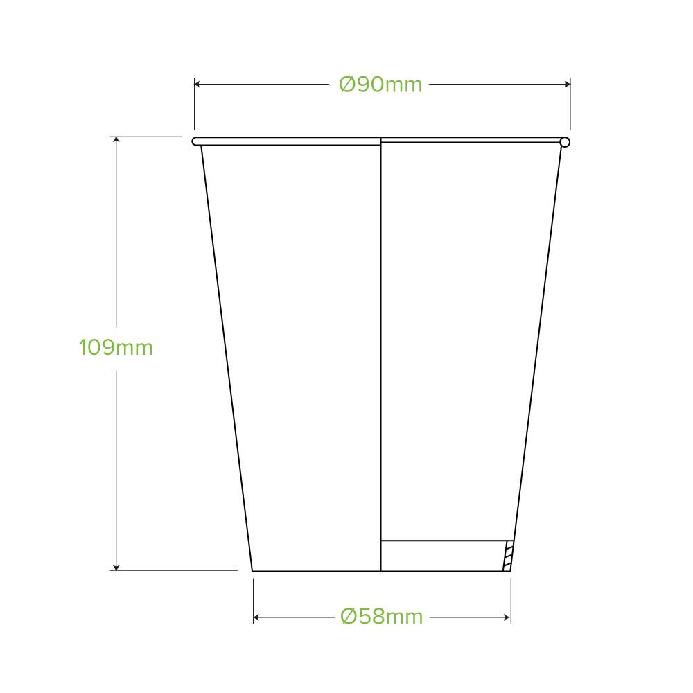 12oz Cold Paper BioCup 25pk |12oz Cold Paper BioCup 25pk line drawing