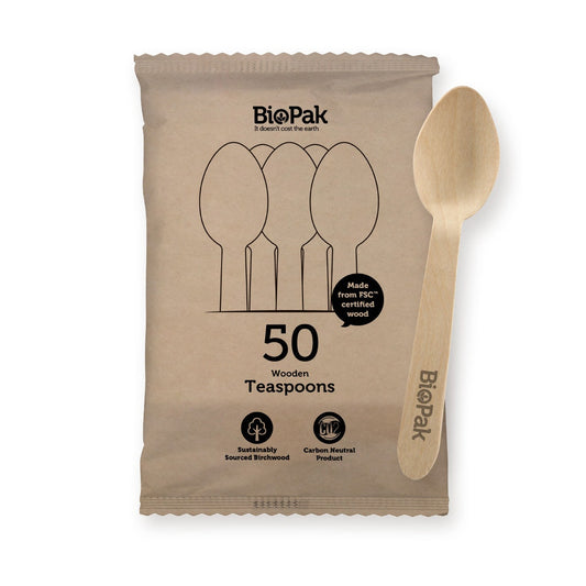 16cm Wooden Tea Spoon 50pk |16cm Wooden Tea Spoon 50pk line drawing