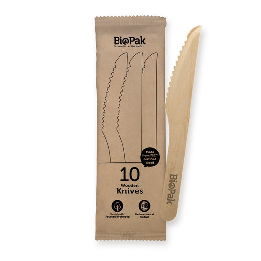16cm Wooden Knife 32pk|16cm Wooden Knife 32pk