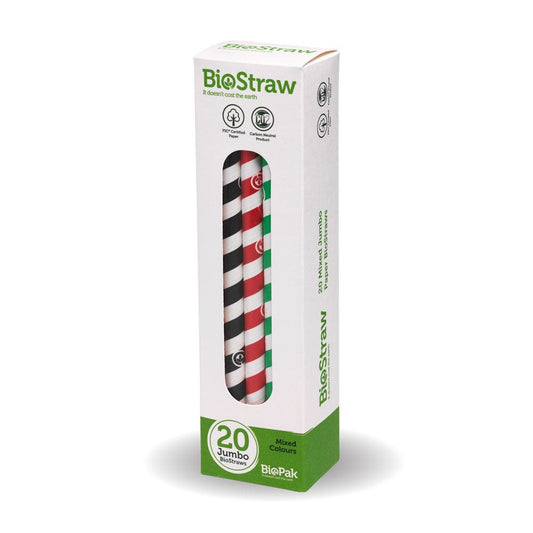 Retail Pack (20) of 10mm Mixed Regular BioStraws