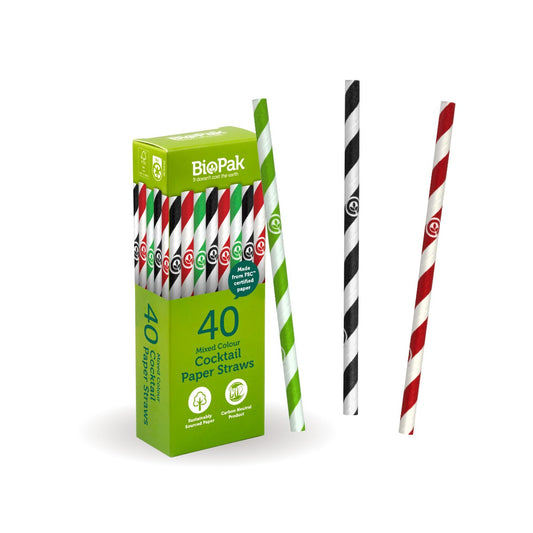 6mm Regular Mixed BioStraw 40pk|6mm Regular Mixed BioStraw 40pk line drawing