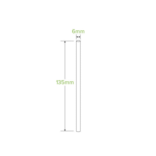 6mm Regular Mixed BioStraw 40pk|6mm Regular Mixed BioStraw 40pk line drawing
