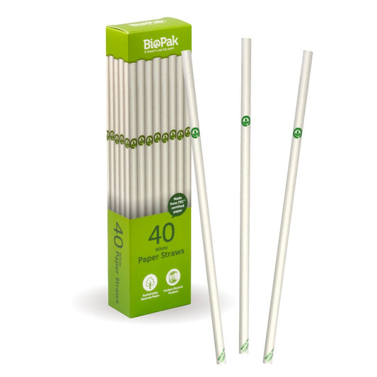 6mm Regular White BioStraw 40pk|6mm Regular White BioStraw 40pk line drawing